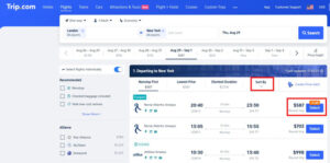 how to book flights with trip